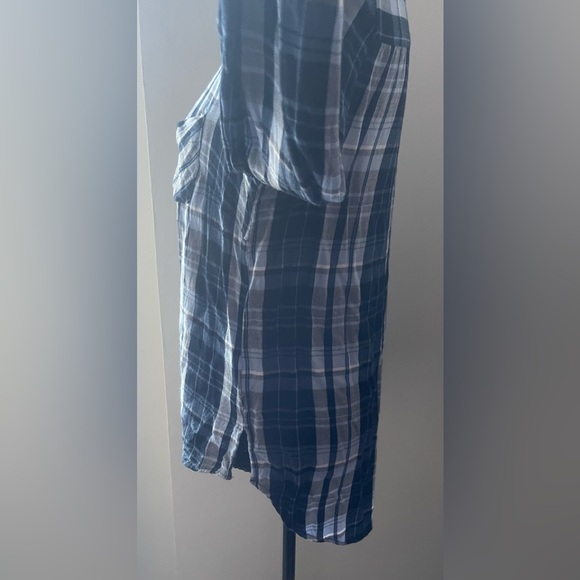 Brody Myles Blue Plaid Rayon Shirt Size Small - Picture 4 of 15